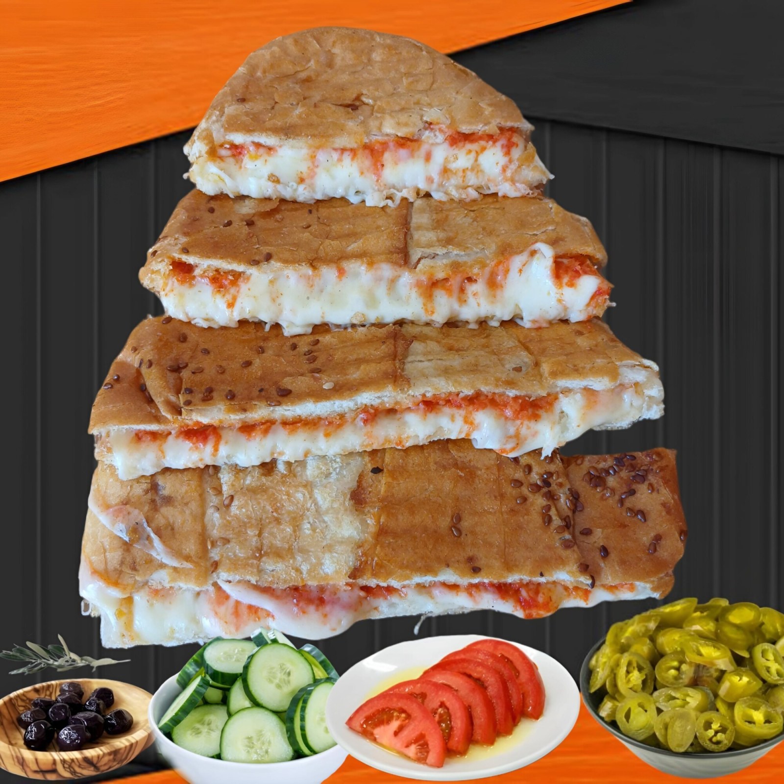 Yarım Ekmek Kaşarlı Tost
