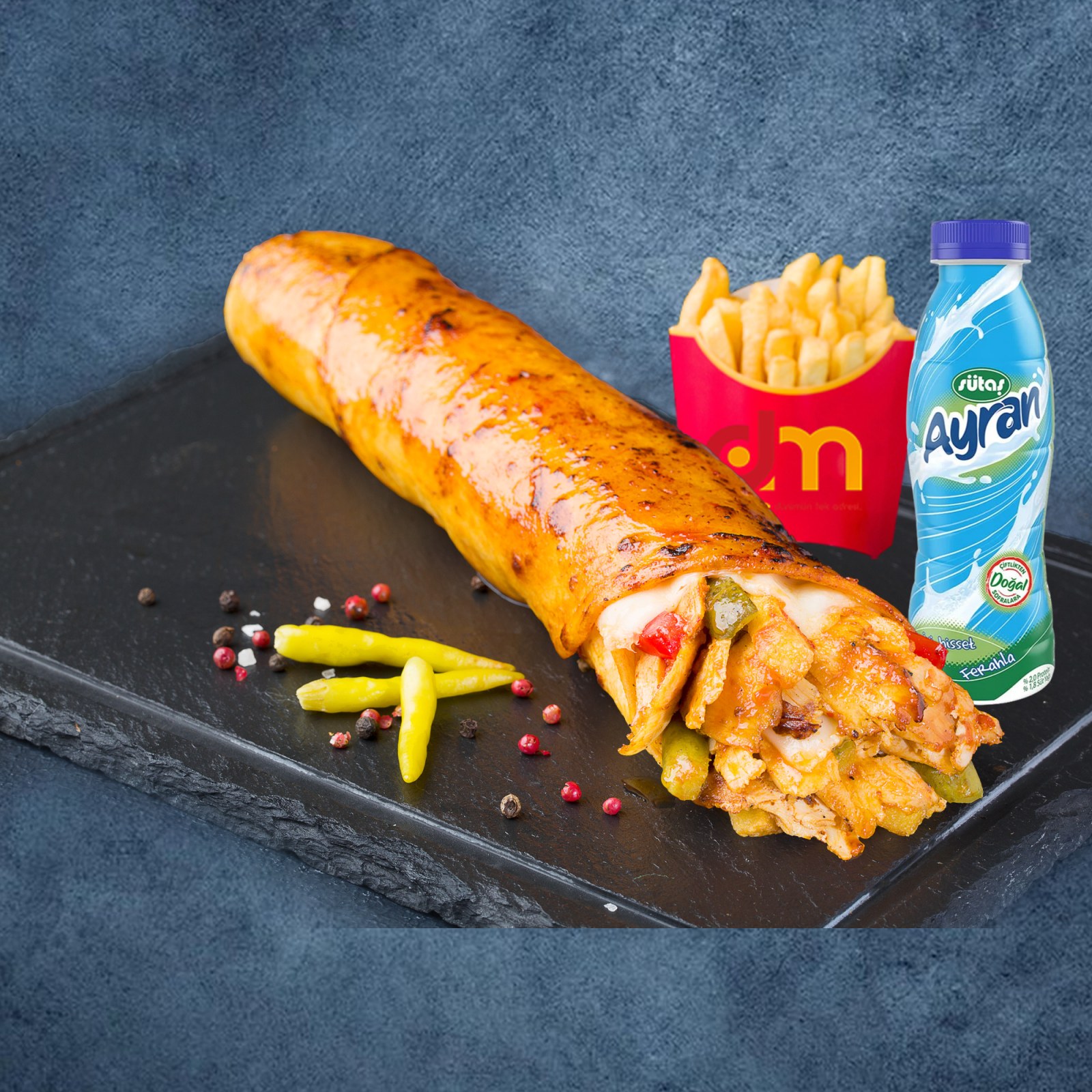 Hatay Usulü Special Tavuk Dürüm Menü (130 gr.)