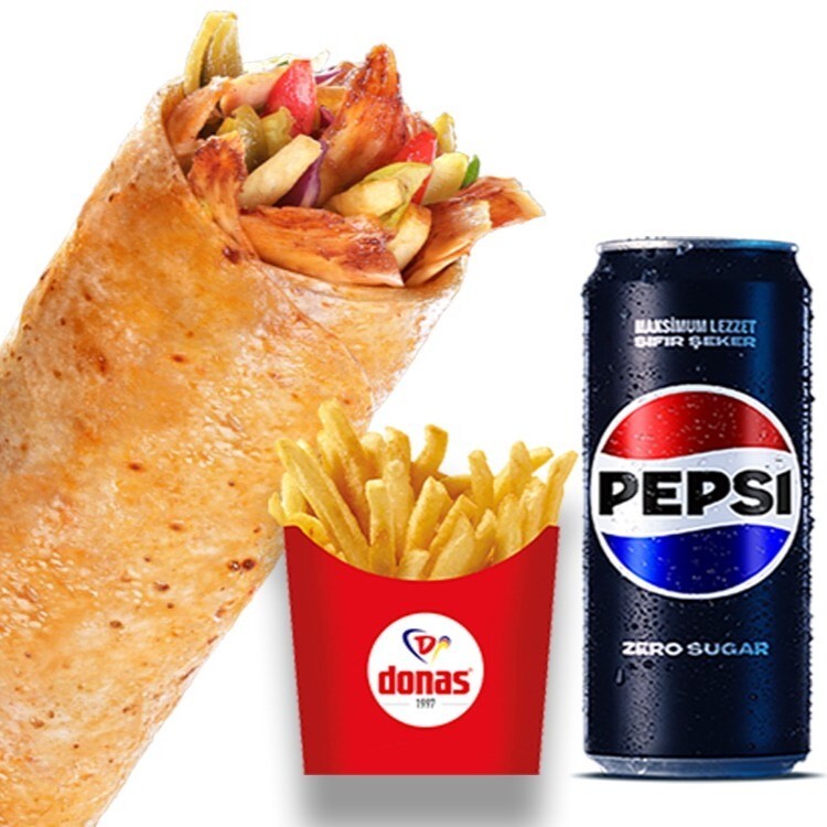 Donas Davul Tavuk Döner Dürüm Menü 2