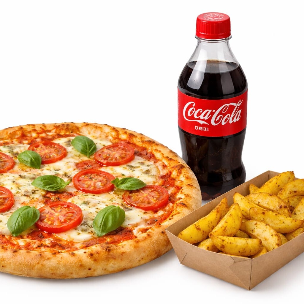1 Pizza + İçecek + Patates
