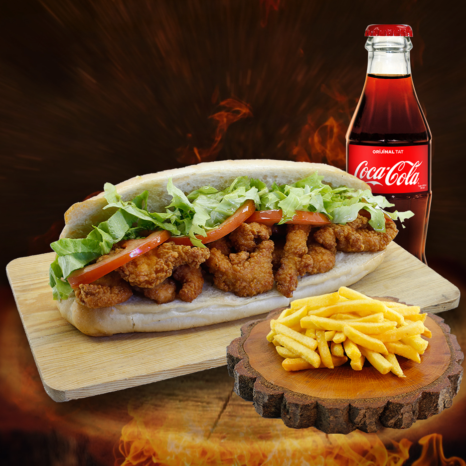 Ekmek Arası Kaşarlı Çıtır Tavuk Menü