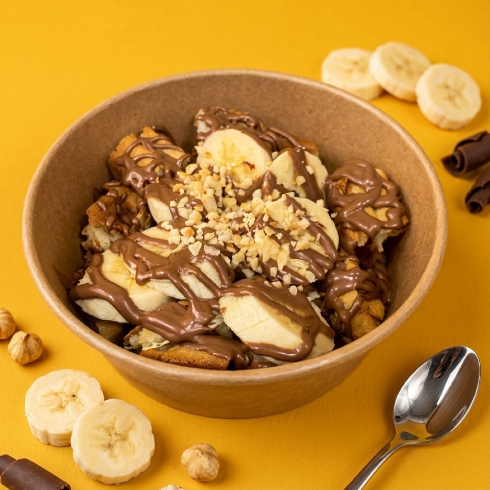 Sütlü Muzlu Büyük Bowl Waffle