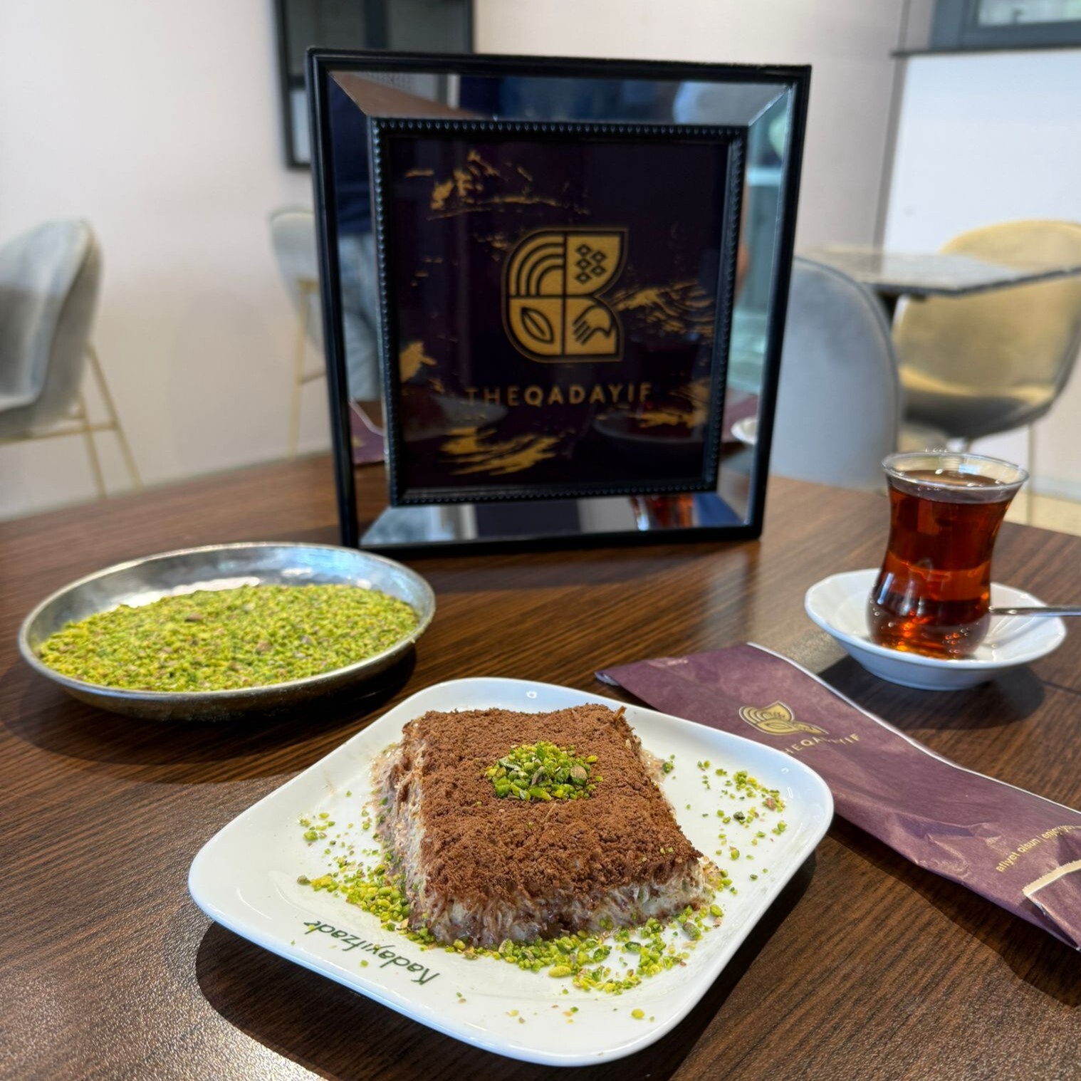 Fıstıklı ve Çikolatalı Soğuk Kadayıf