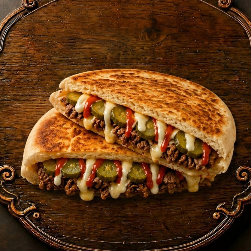 Kavurmalı Bazlama Tost Bazlama ekmeği 150 gr