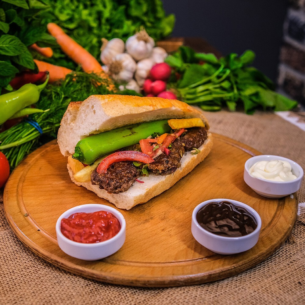 Yarım Ekmek Acılı Kasap Köfte + { Ayran }