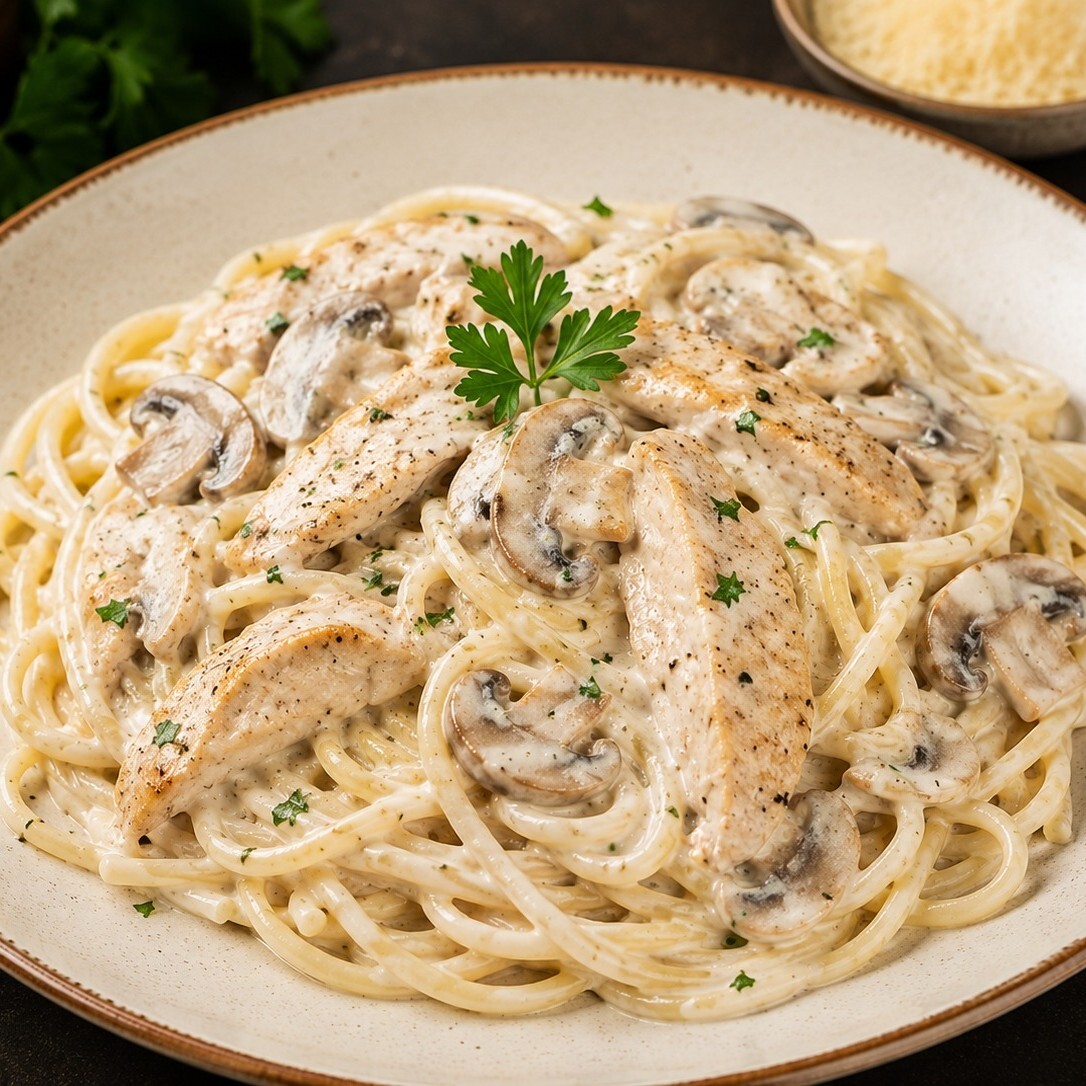 Spagetti Alfredo Soslu