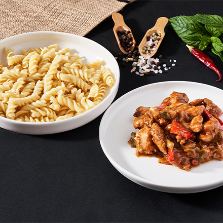 Barbekü Soslu Tavuk ve Fusilli Makarna