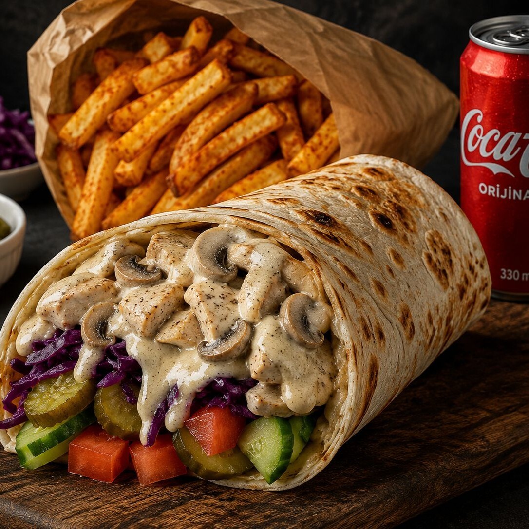 KREMALI MANTARLI TAVUK ROLL MENÜ