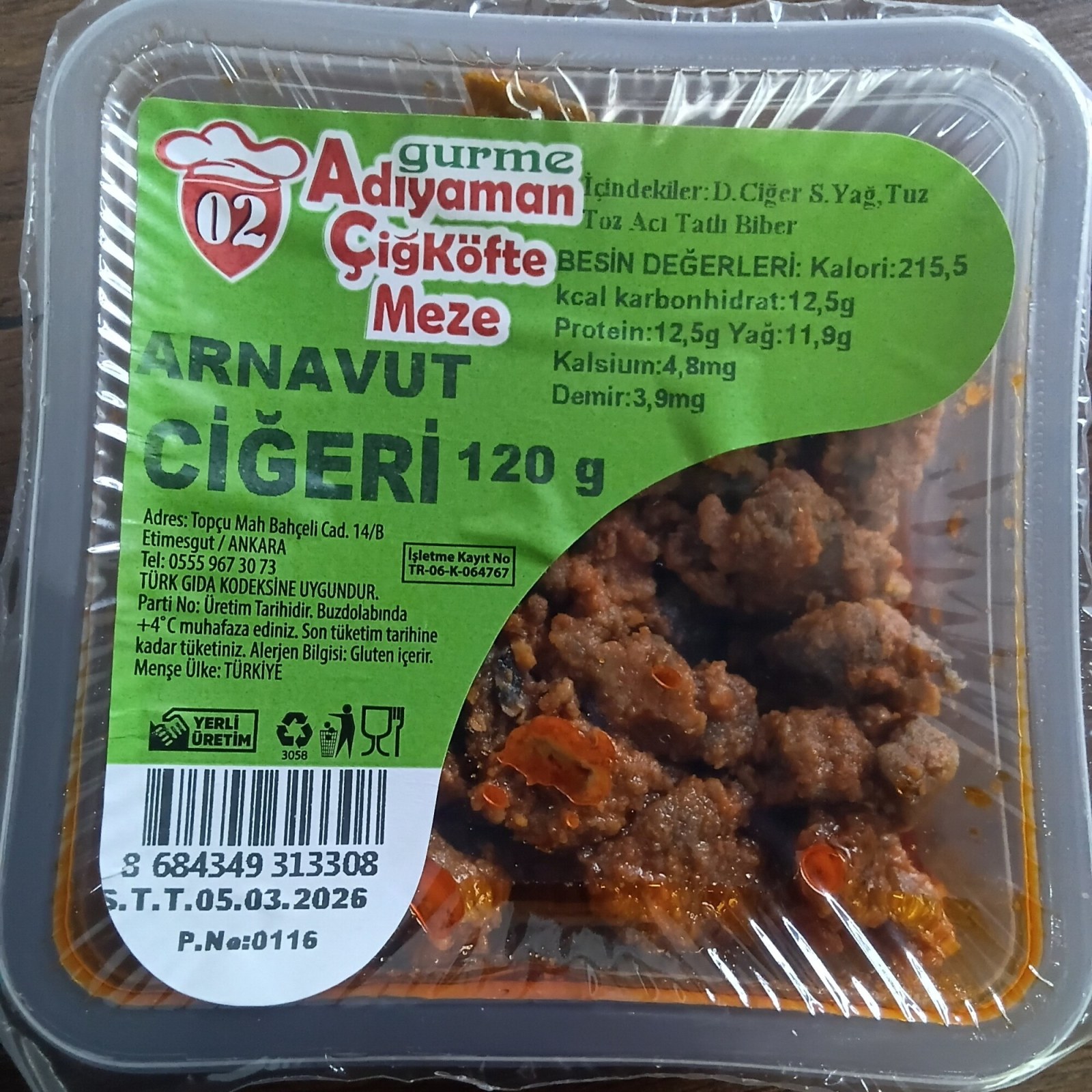 Arnavut Ciğeri 120 gr.