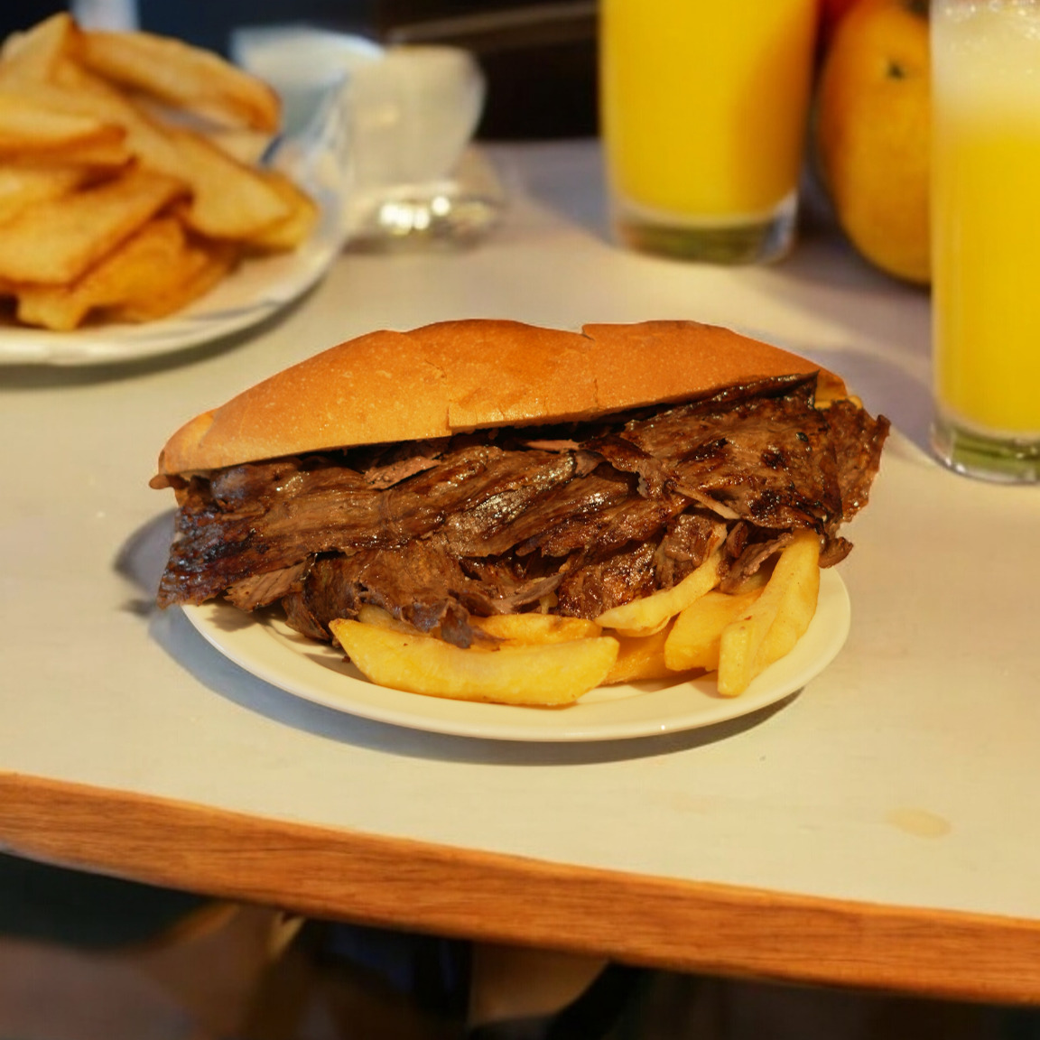 Ekmek Arası Et Döner Közde Tereyağıyla Özel İsli İstanbul 'da Tek Köz Et Döner & Coca-Cola (33 cl.)