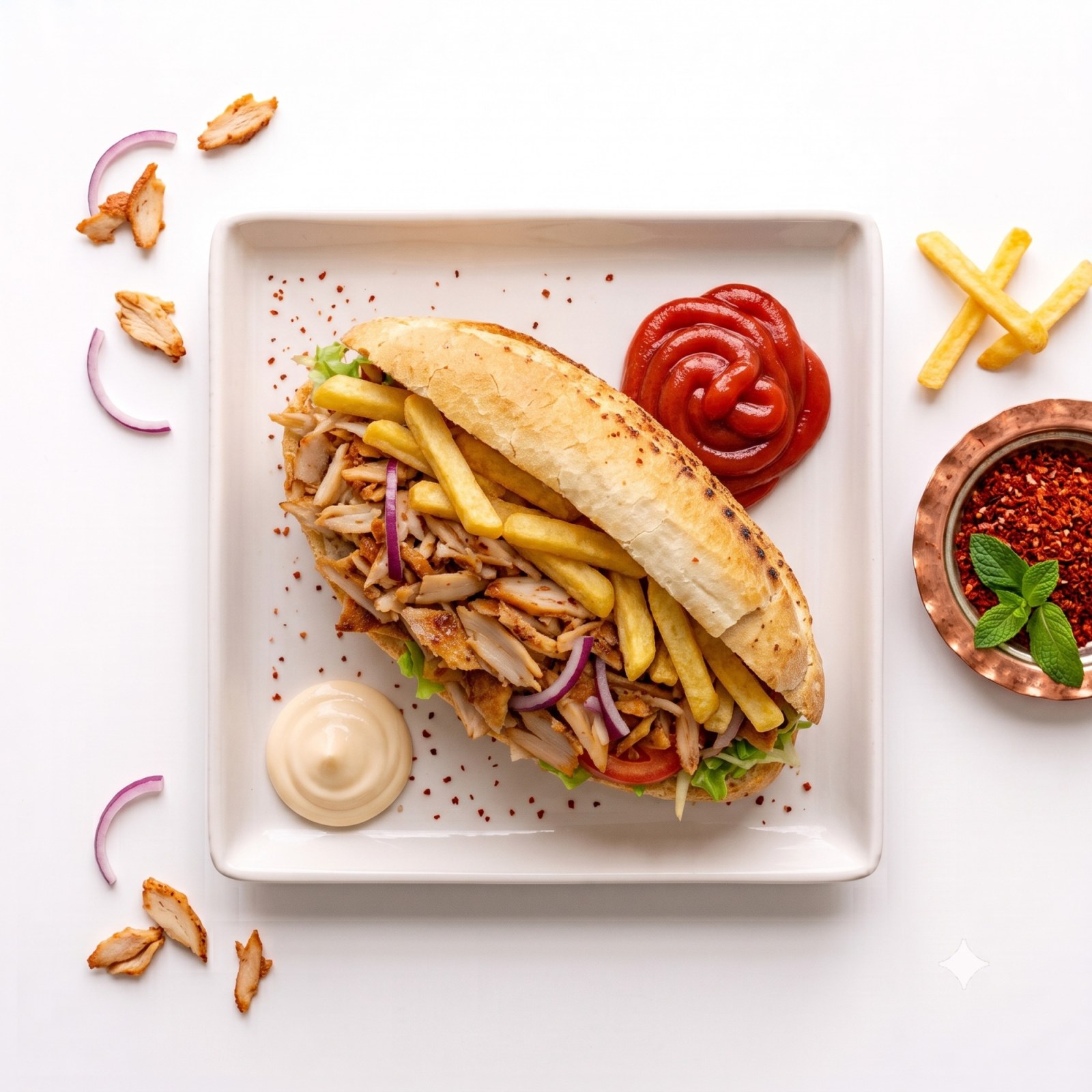 Patates Döner Tam Ekmek
