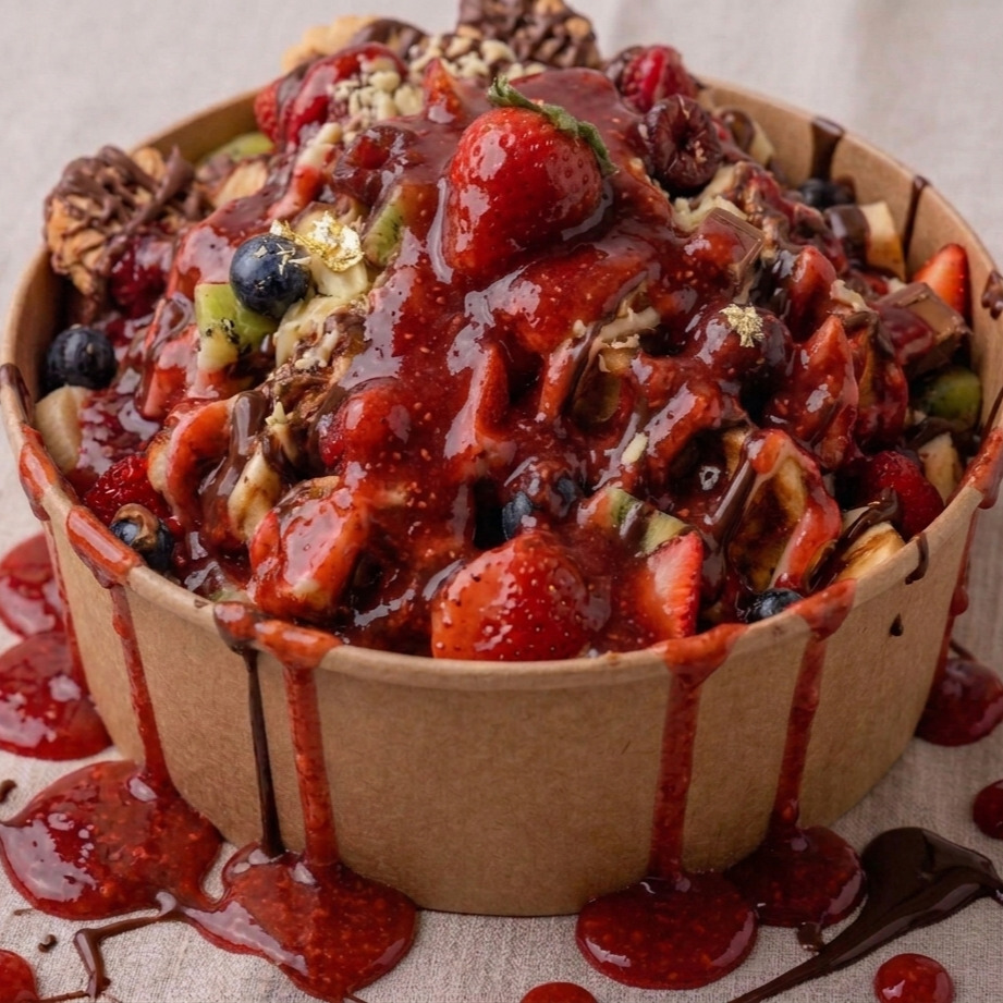 Çilek Çikolatalı Waffle