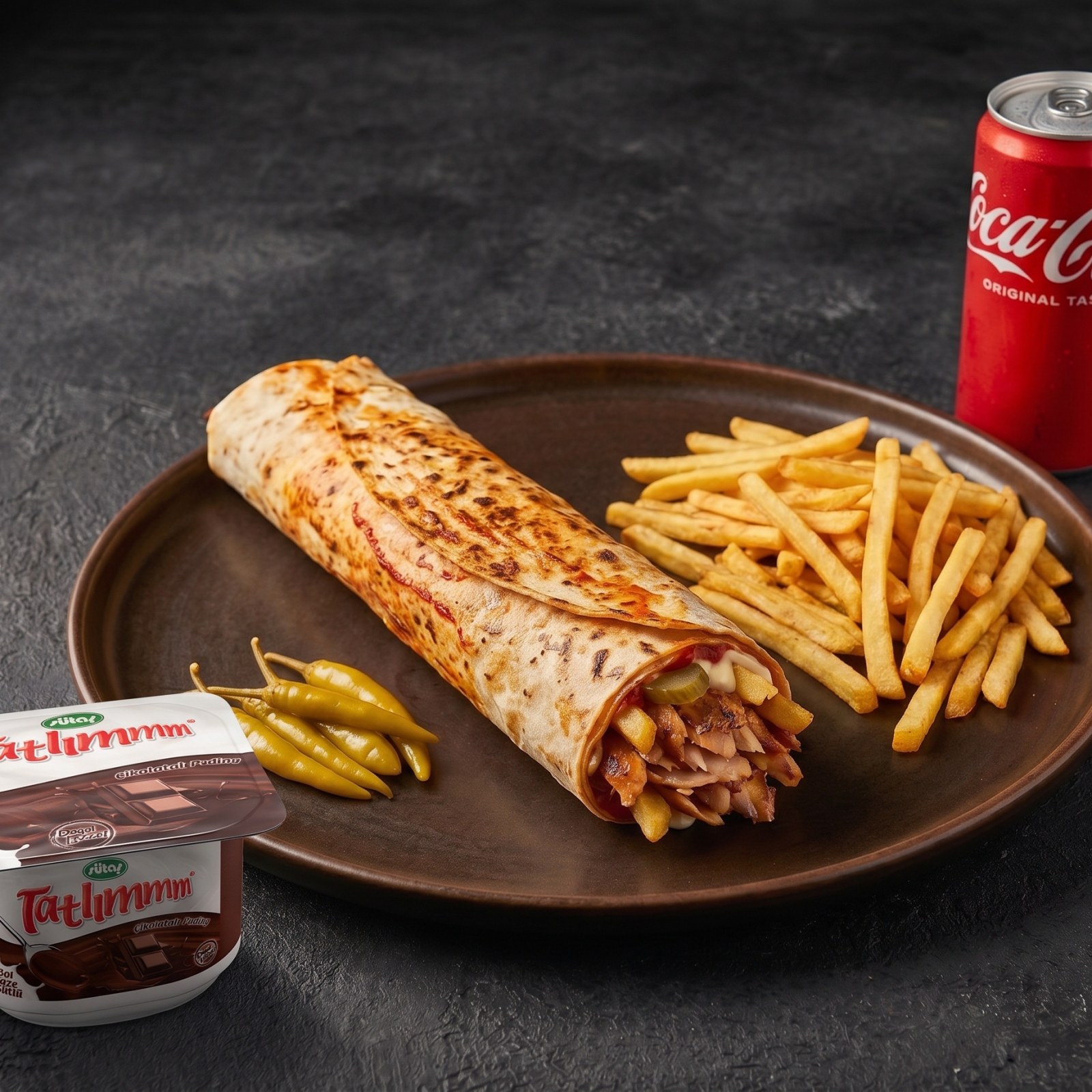 Hatay Usulü Tavuk Döner Dürüm Menü (100 gr.)