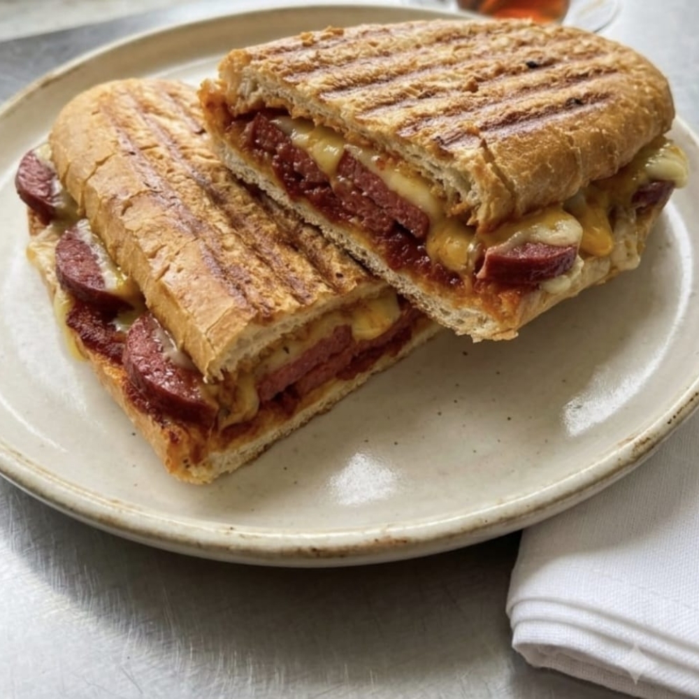 Salçalı Sucuklu Kaşarlı Sandviç Tost