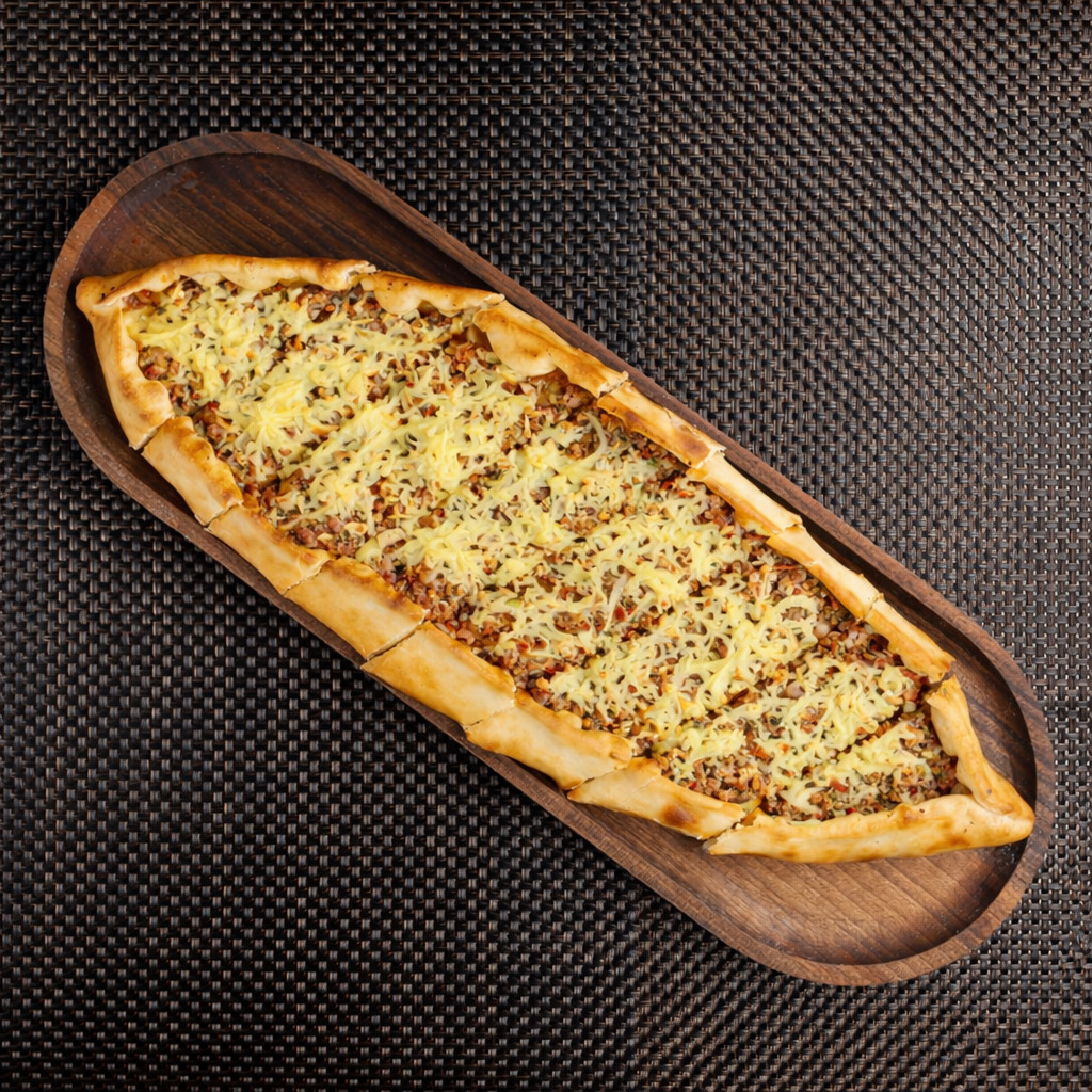 Açık Kıyma Kaşarlı Pide