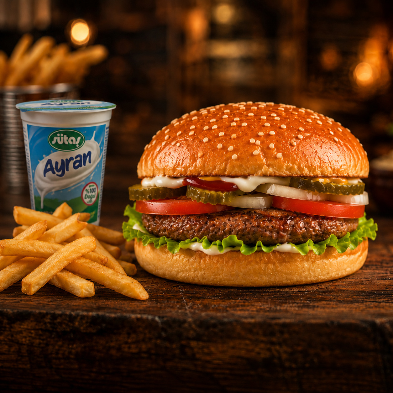 Classic Hamburger Menü (90 Gr.)
