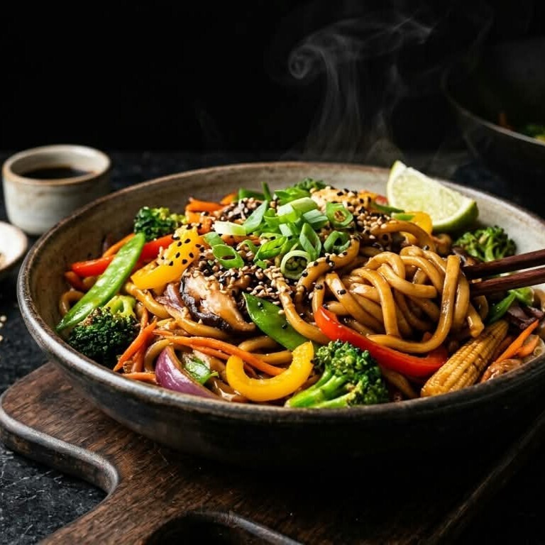 Teriyaki Soslu Sebzeli Noodle