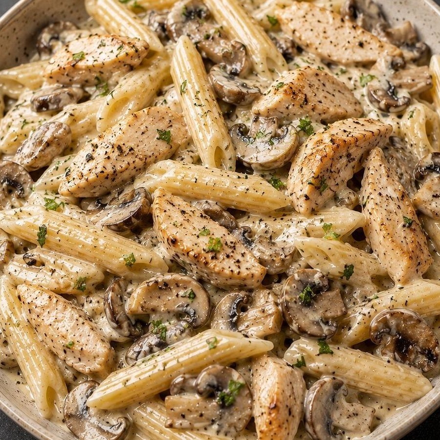Kremalı Trüf Soslu Mantarlı Makarna