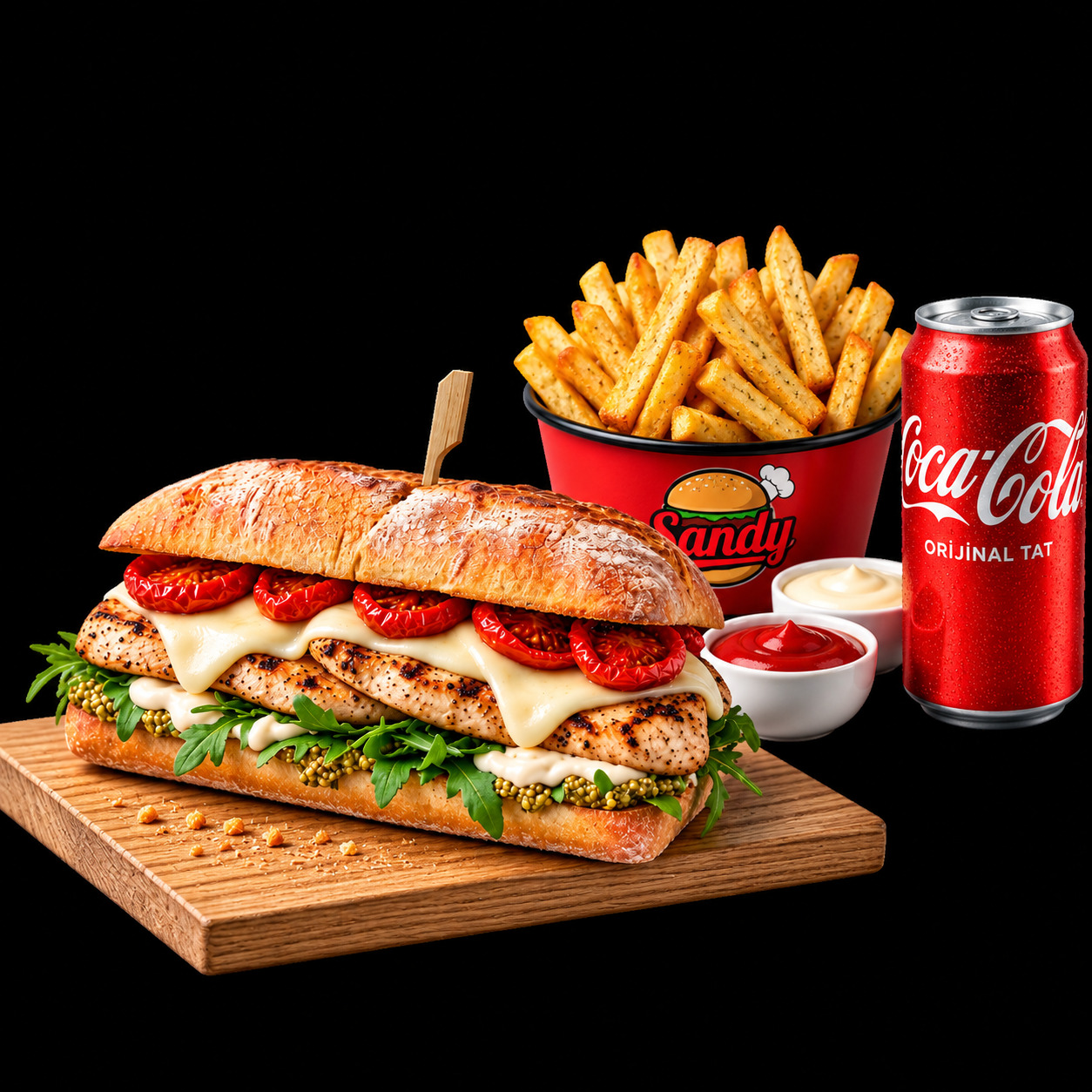 Izgara Tavuk & Pesto Sandviç Menü