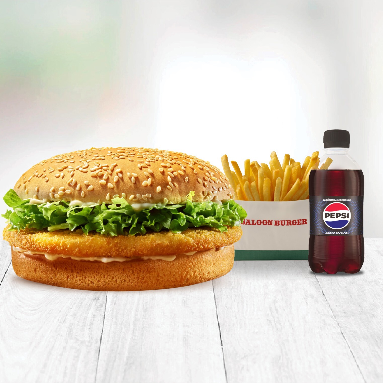 Mega Chicken Burger Menü