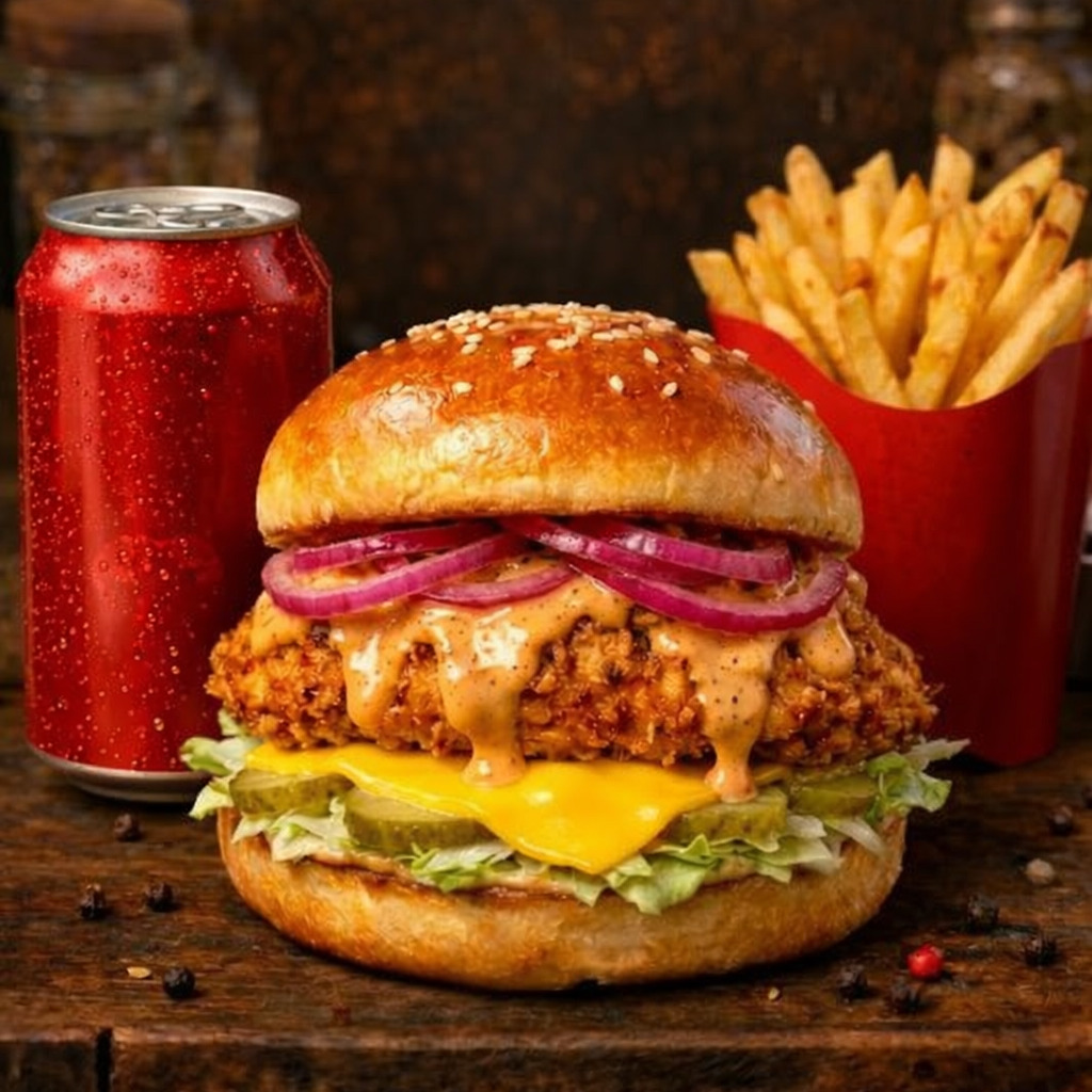 İstediğin Tavukburger + Patates Kızartması + İstediğin İçecek