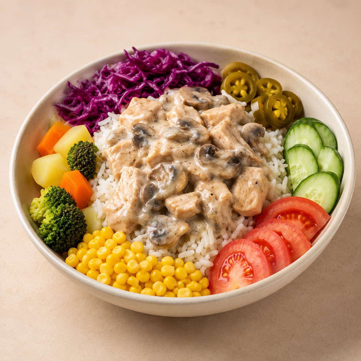 Kremalı Mantarlı Tavuklu Pilav