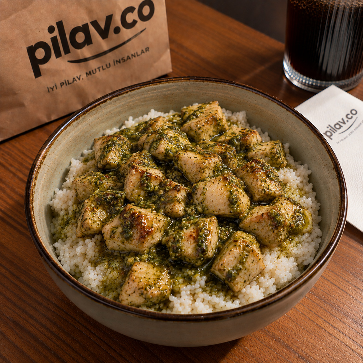 Pilav Üstü Pesto Soslu Tavuk