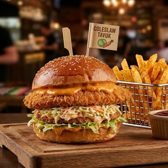 Coleslaw Tavuk Burger Menü