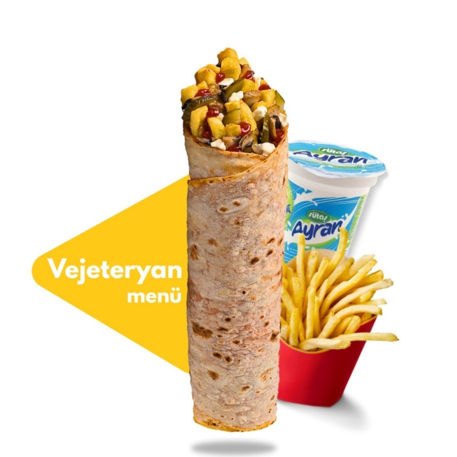 Mantarlı Vejetaryen Dürüm Menü
