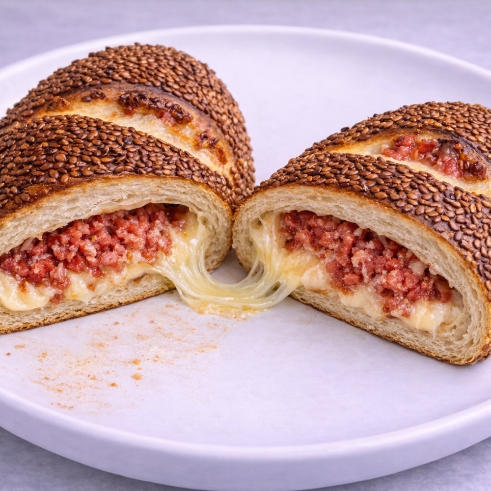 Sosis Kaşarlı İçli Simit
