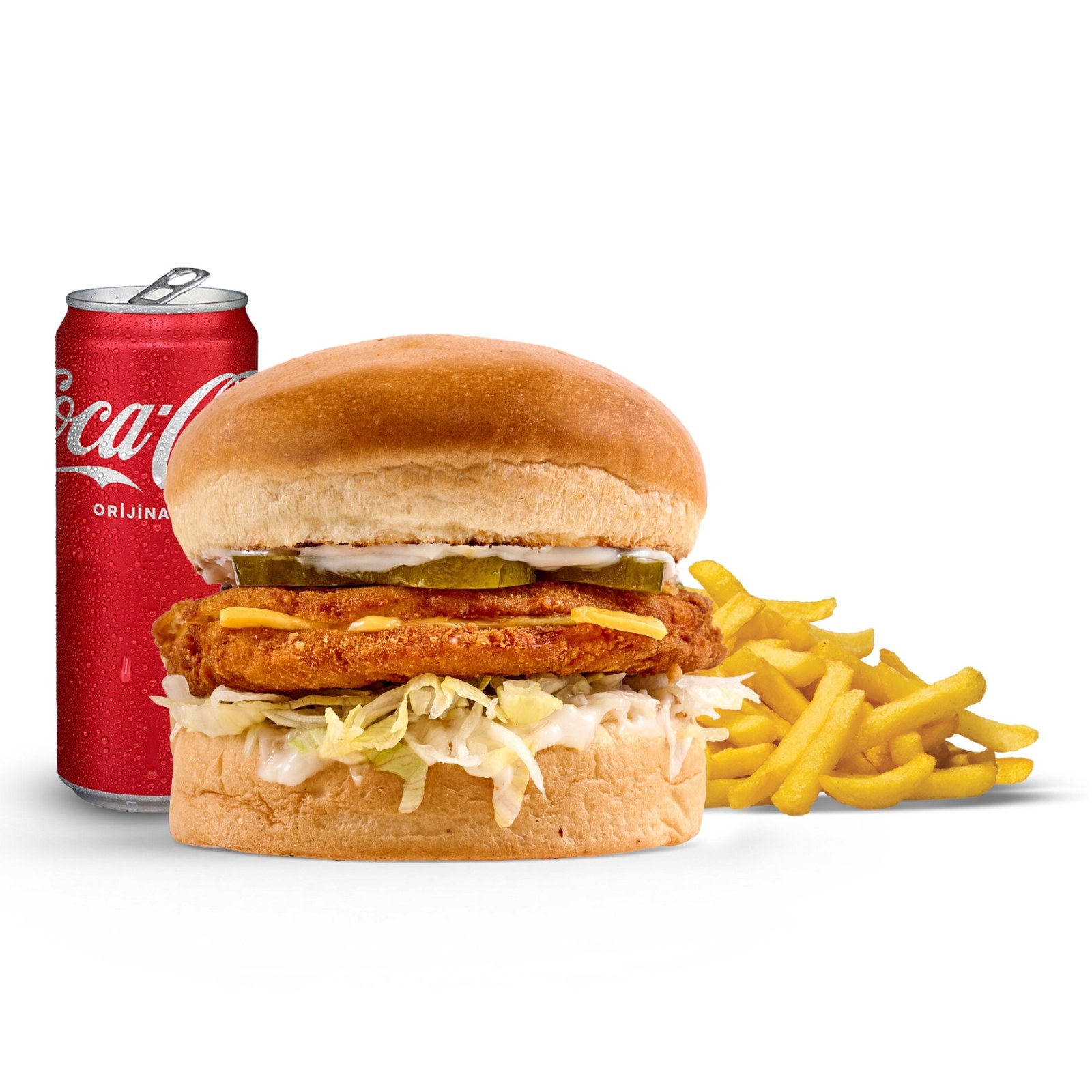 Cheddar Tavuk Burger Menü