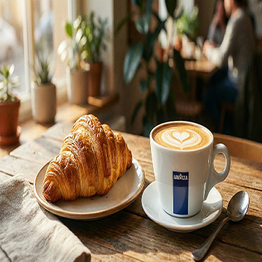 Tereyağlı Kruvasan ve Caffe Latte