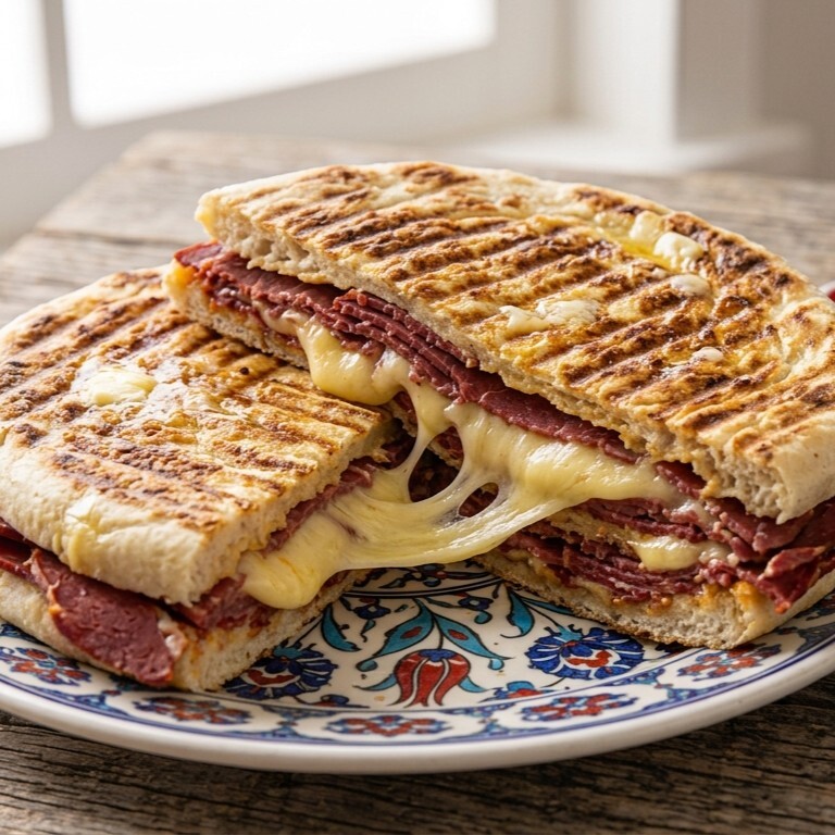 Pastırmalı Kaşarlı Bazlama Tost