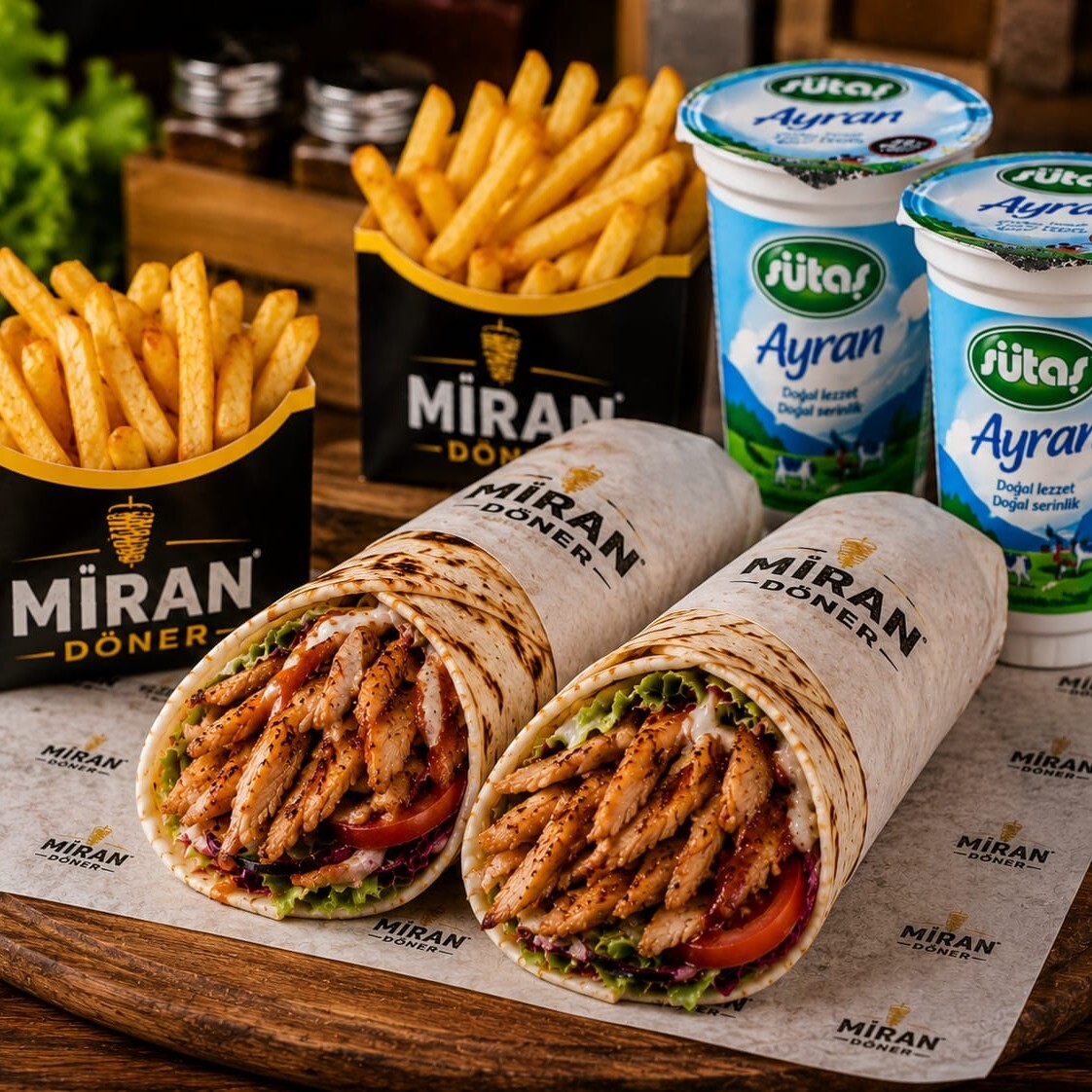 2 Dürüm 2 Patates 2 Ayran