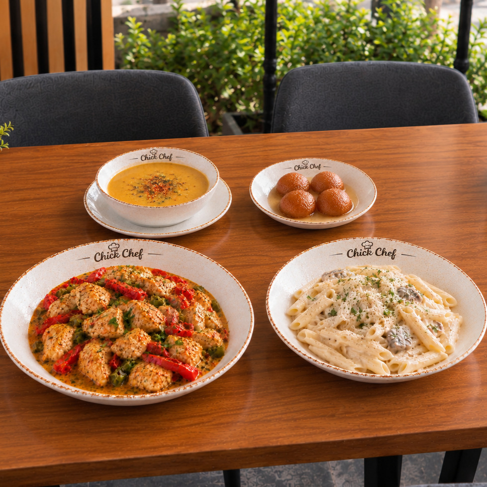 Chef’in Sofra Keyfi Menüsü (Tavuk + Makarna + Çorba + Tatlı)