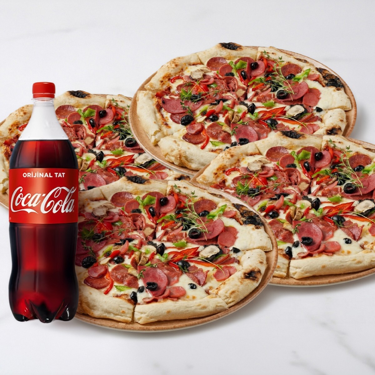 4'lü Büyük Boy Pizza Menü
