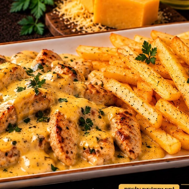 Kremalı Cheddar Peyniri Soslu Tavuk