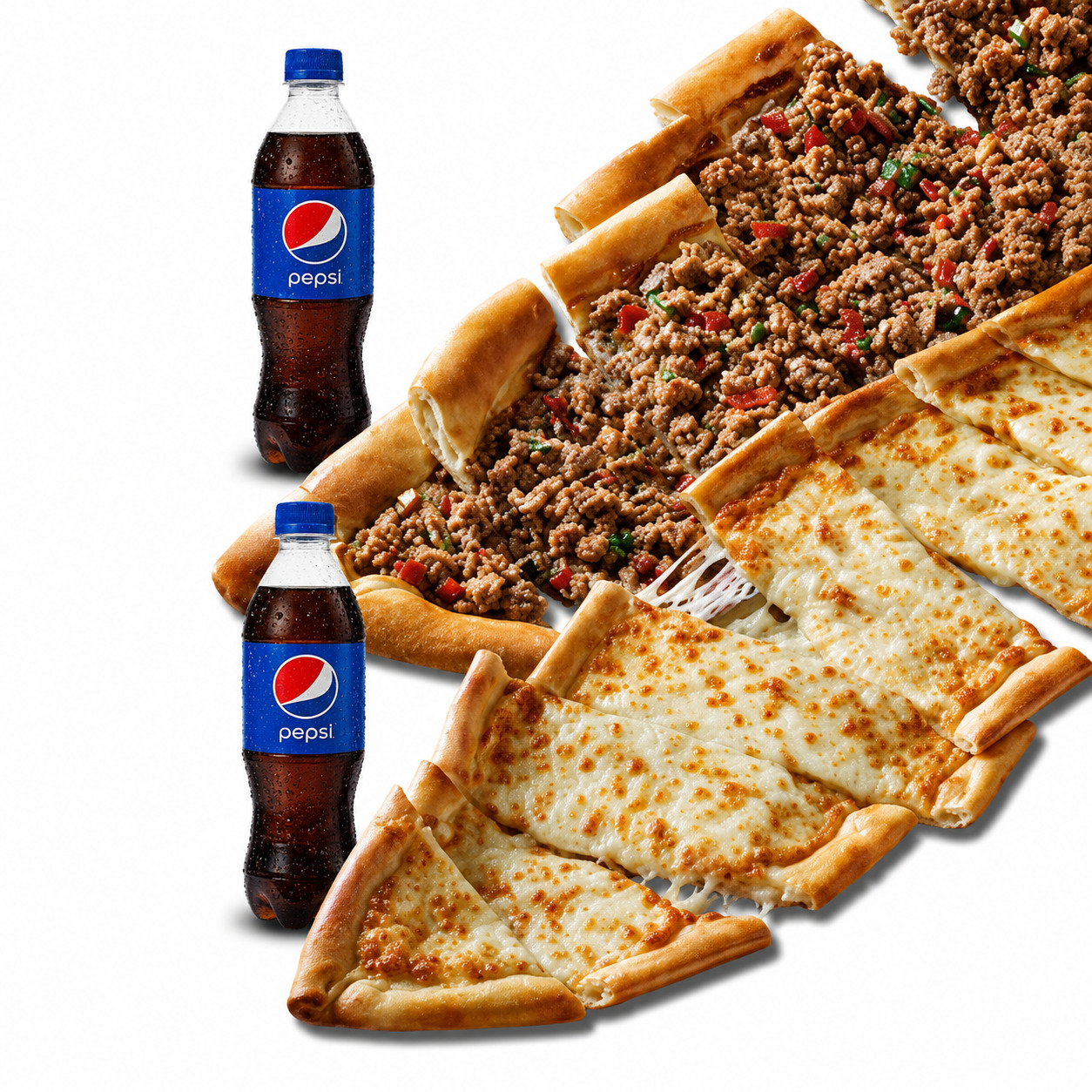 🥩🧀 Kıymalı Pide + Kaşarlı Pide Menü