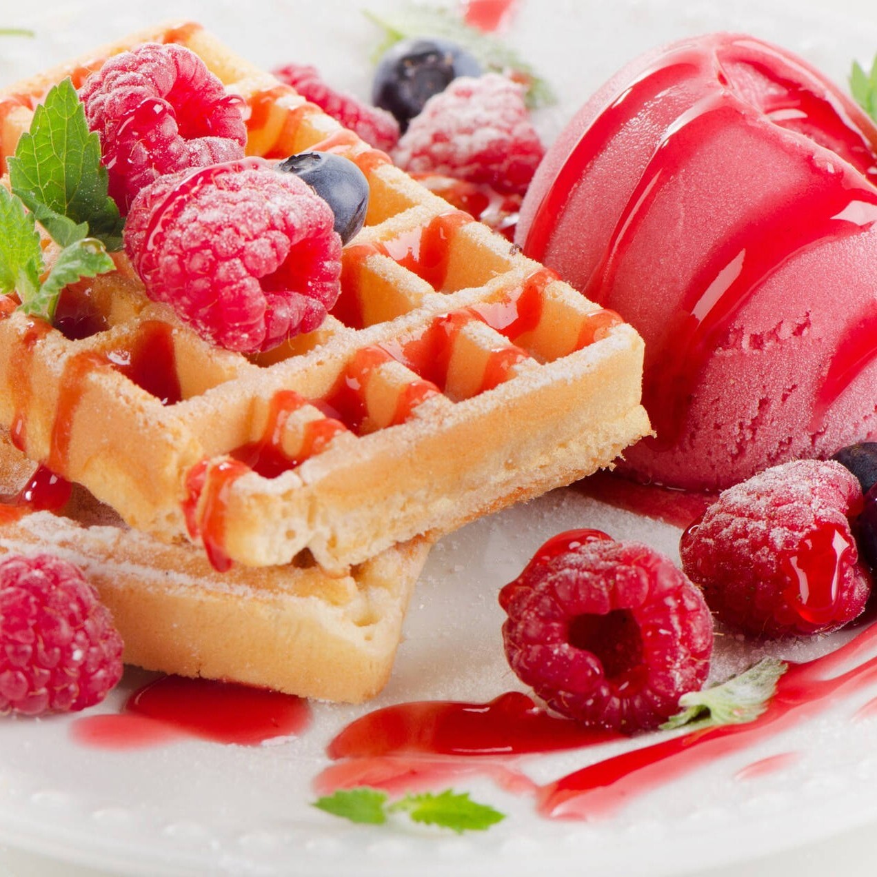 Frambuazlı Waffle (Tek Kişilik)