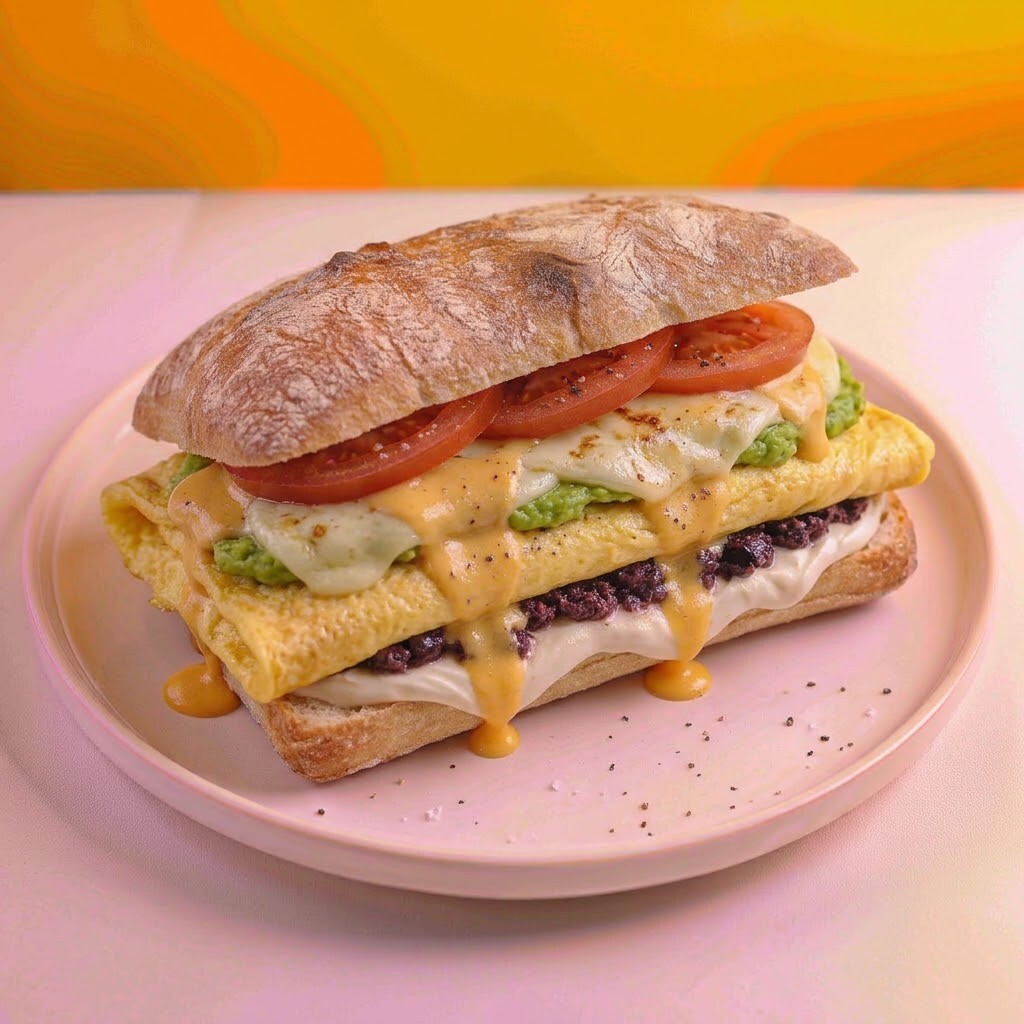 Omlet Avokado Ciabatta
