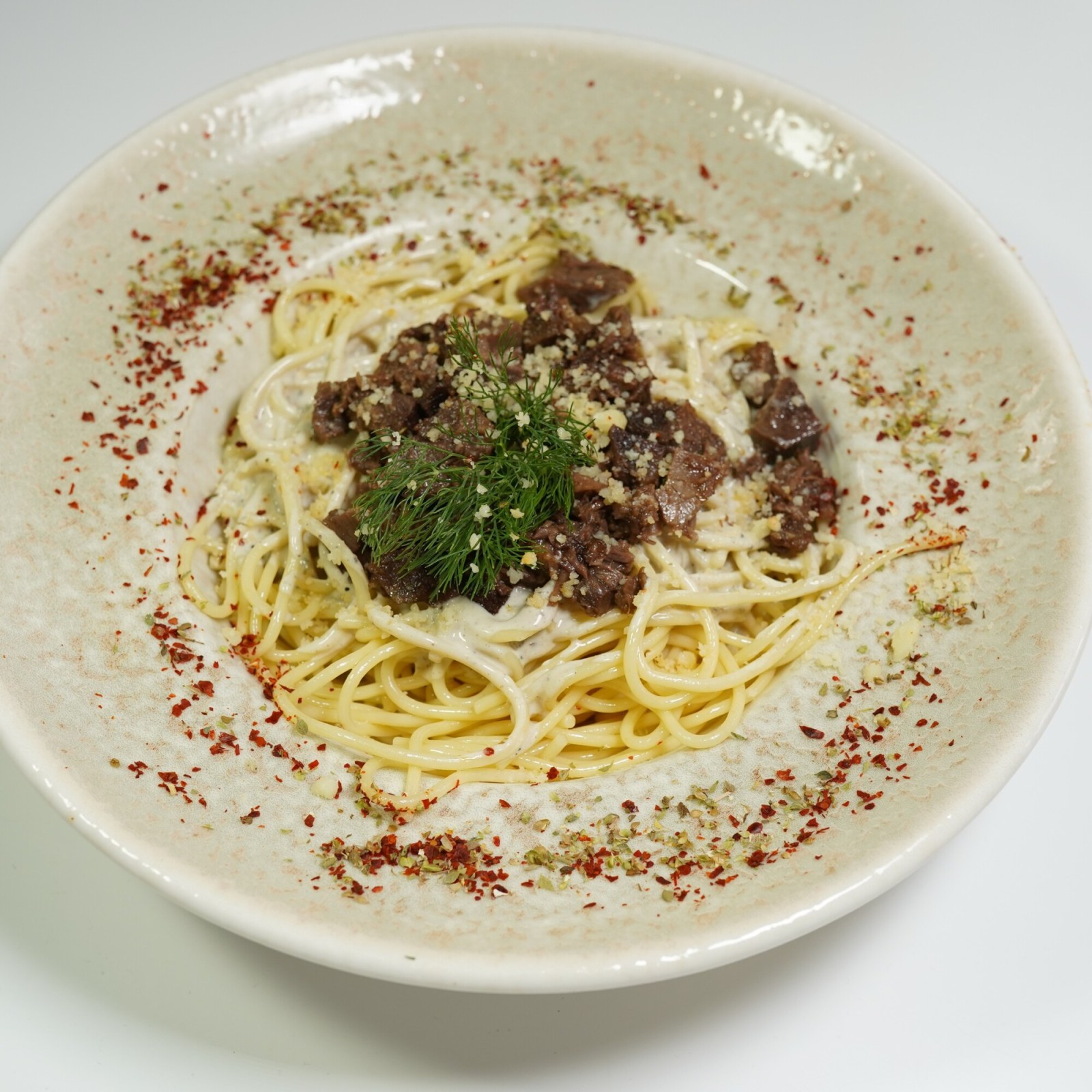 Kavurmalı Soslu Spagetti