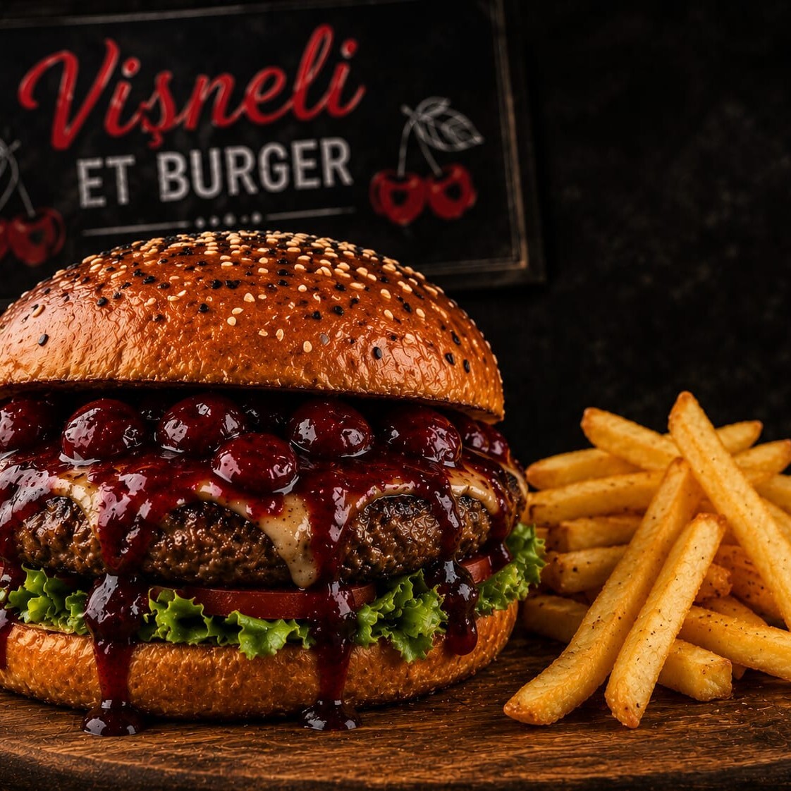 Aşna Vişne Burger + Kızartma
