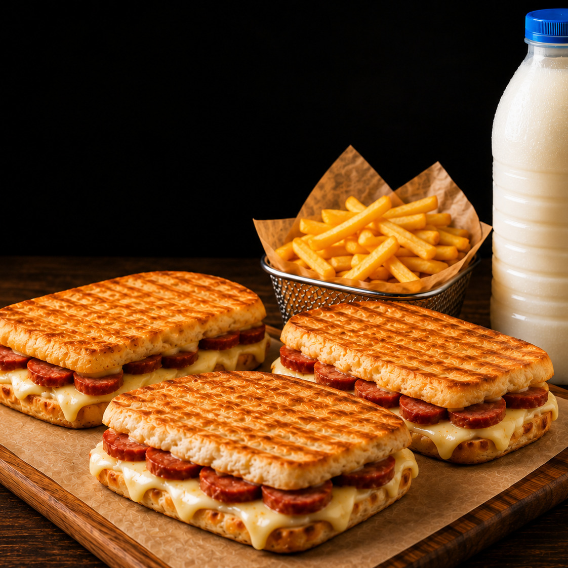3'lü Yarım Ekmek Tost Menü