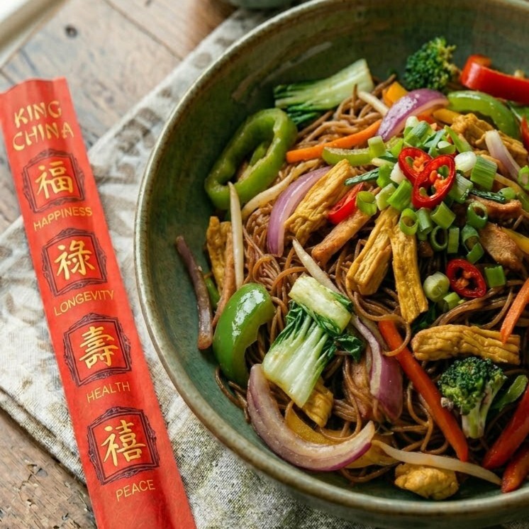 Singapur Usulü Sebzeli Noodle