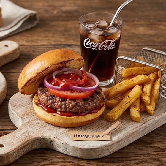 Hamburger - Patates - Kola
