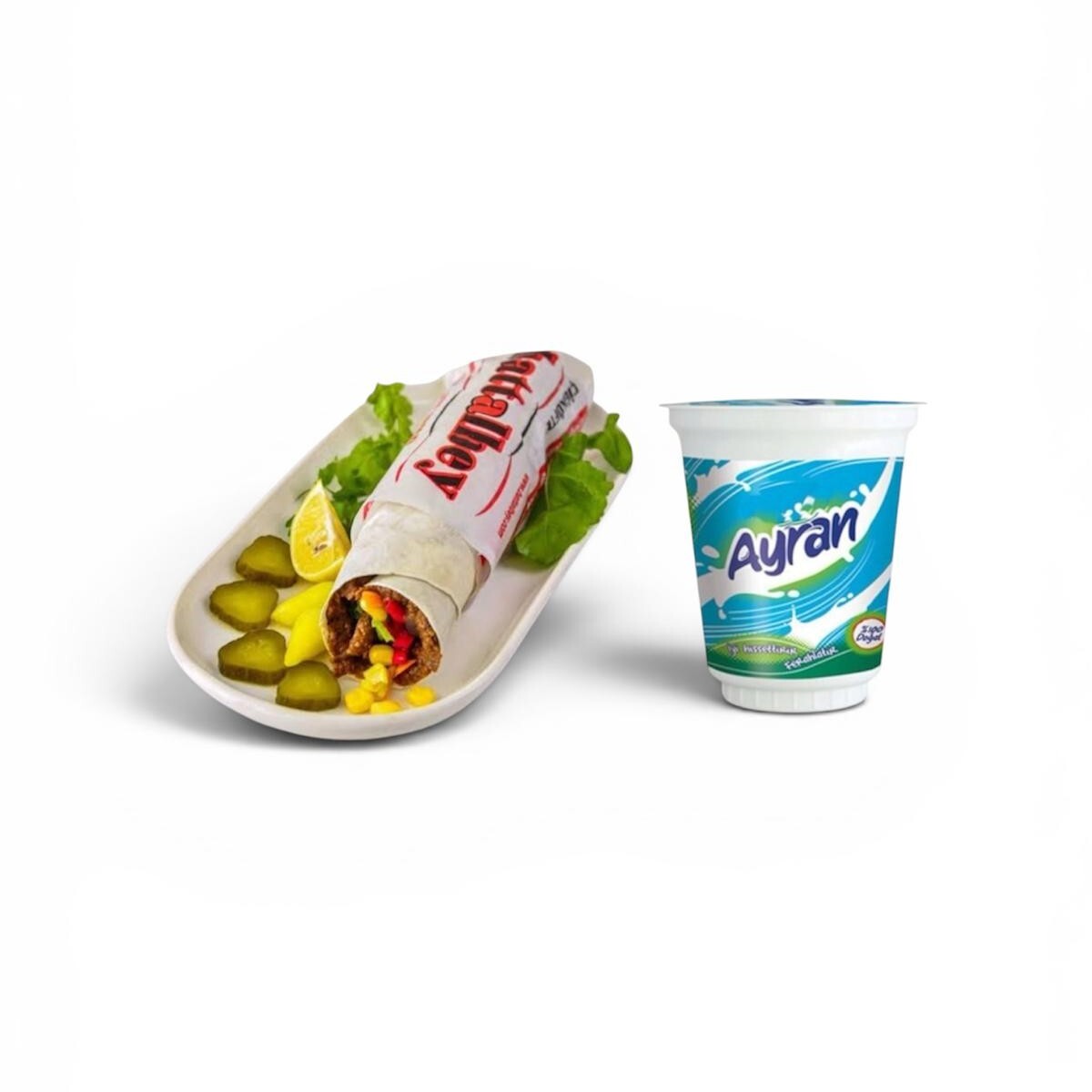 Mega Çiğ Köfte Dürüm & Ayran Menü
