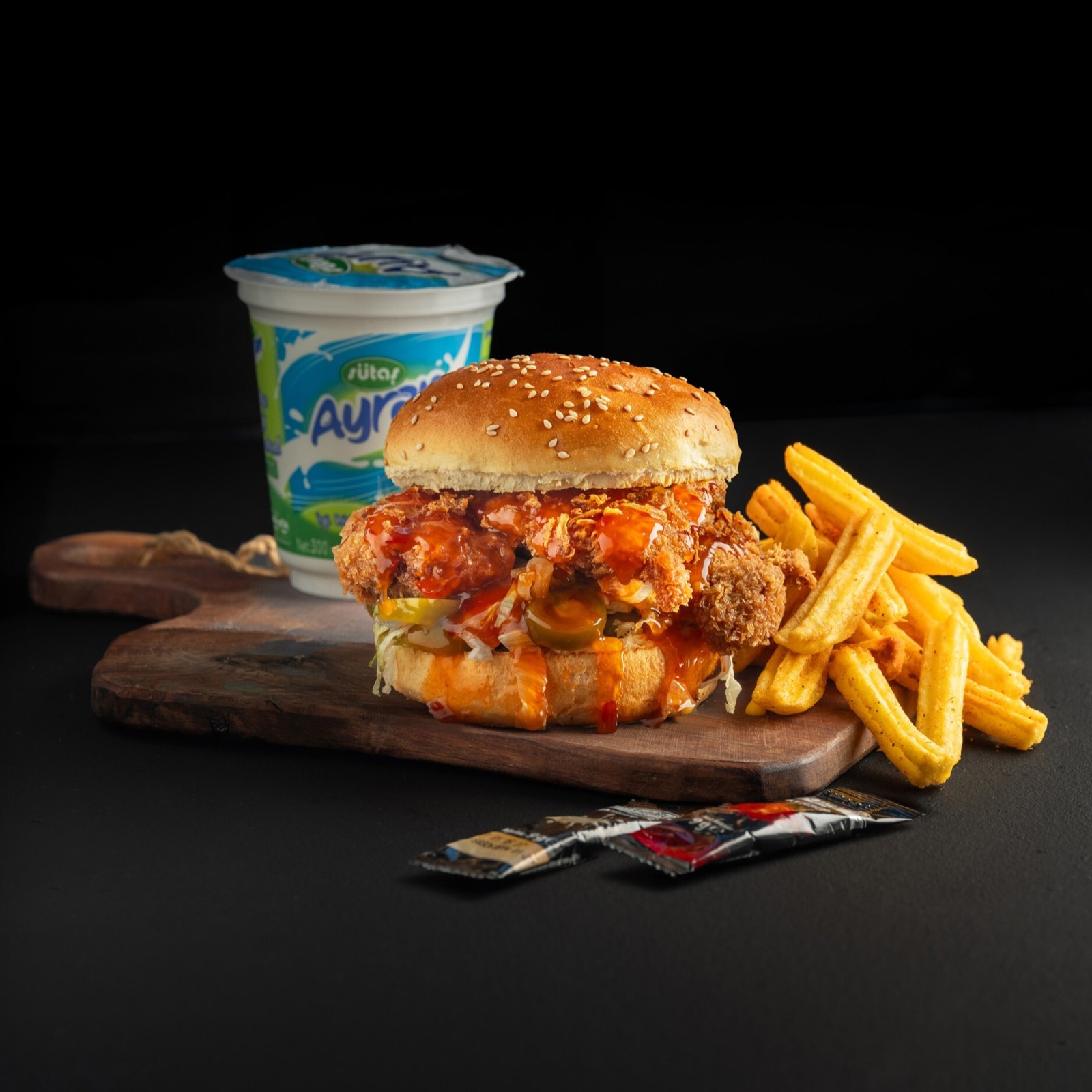 Sweet Fried Chicken Burger Menü