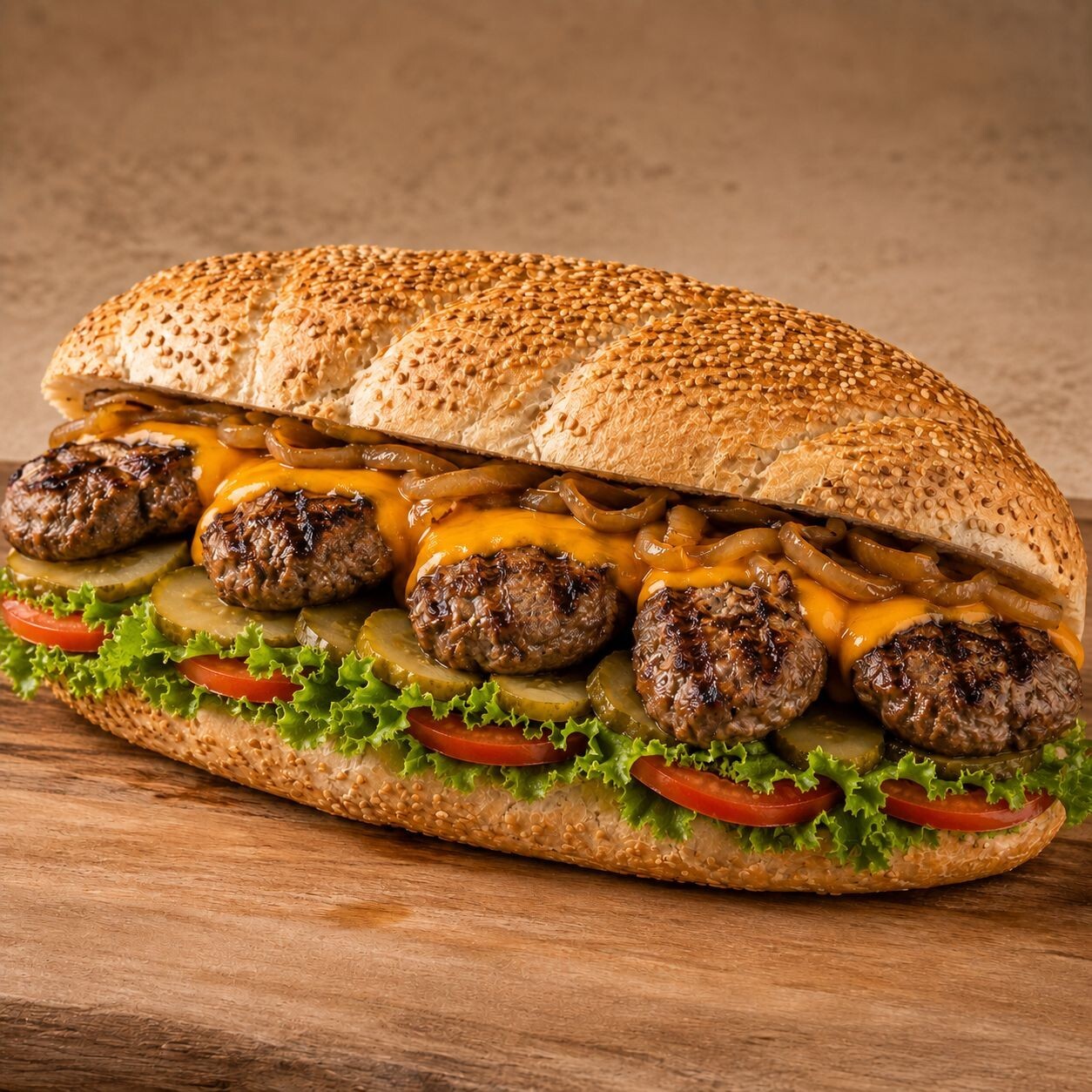 Cheddarlı Köfte Sandviç