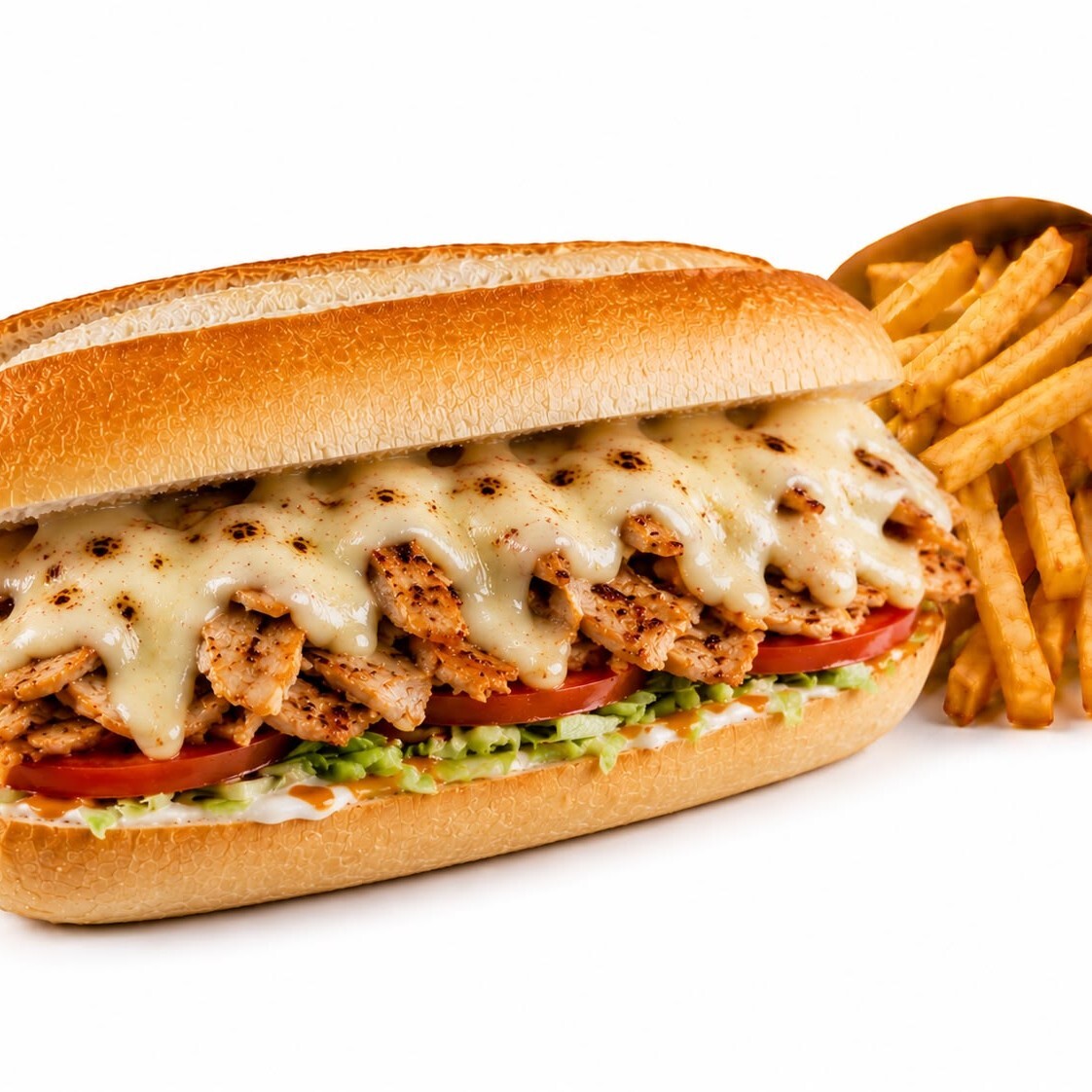 Sandviç Ekmek Arası Kaşarlı Tavuk Döner