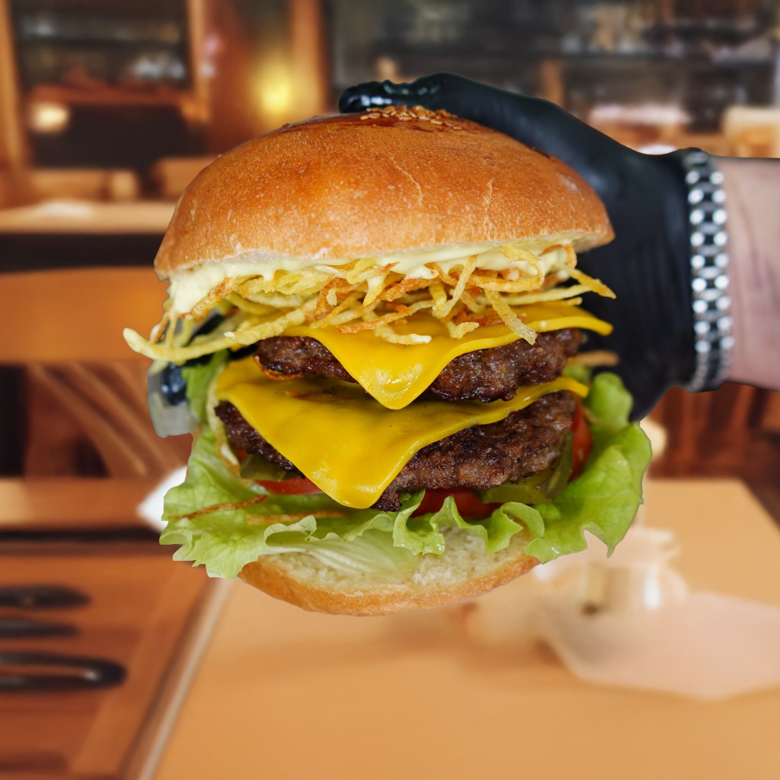 Cheadarlı XXL Burger ( 180 gr ) + Patates